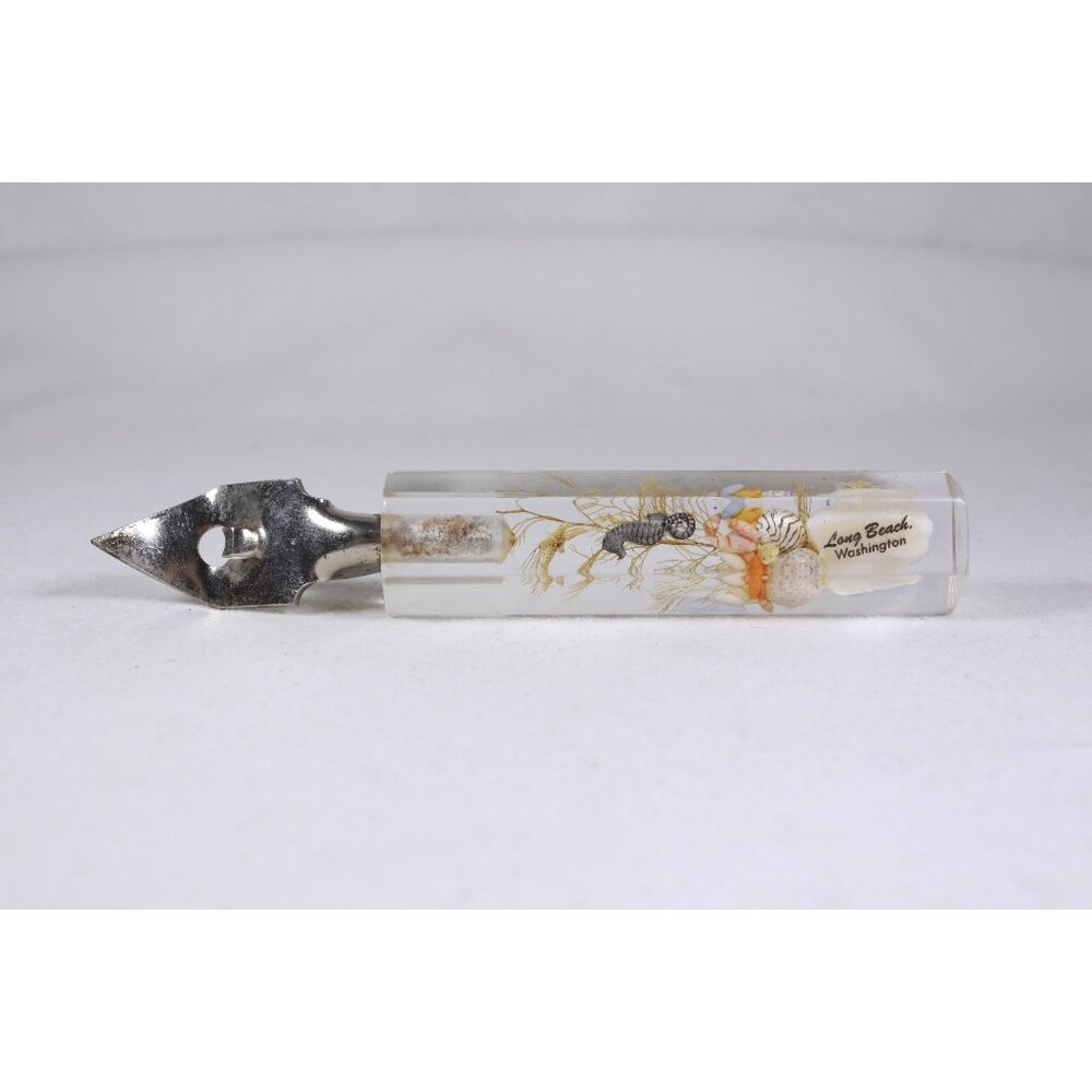 Vintage clear lucite seahorse soda bottle / beer can opener Long Beach